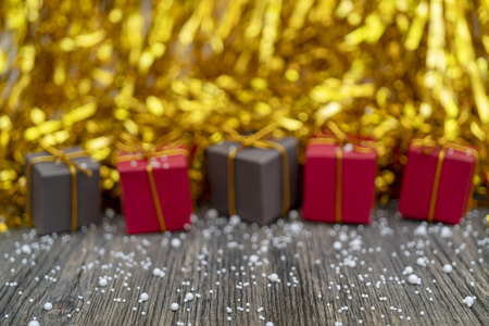 Christmas gift boxes. Copy space.の写真素材