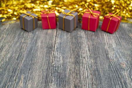 Christmas gift boxes. Copy space.の写真素材