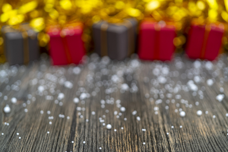 Christmas gift boxes. Copy space.の写真素材