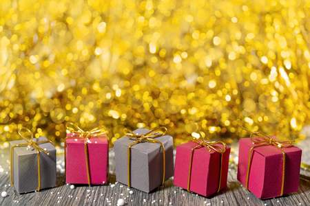 Christmas gift boxes. Copy space.の写真素材