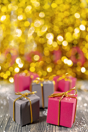 Christmas gift boxes. Copy space.の写真素材