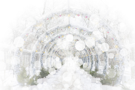 Christmas arch with decorations.の写真素材
