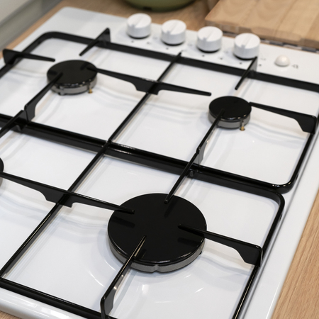 Modern gas stove for cooking in the kitchen.の写真素材