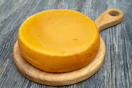 Fresh, round cheese.の写真素材
