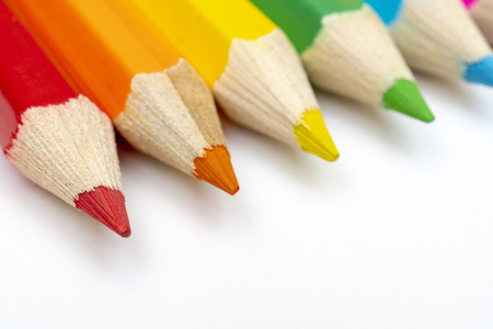 Color pencils on a white background.