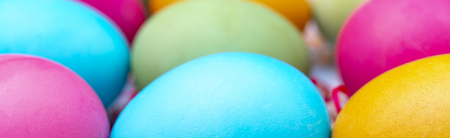 Easter eggs - greeting card of traditional Christian holiday.