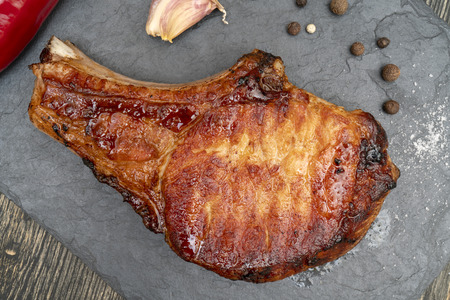 Grilled pork steak.の写真素材