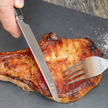 Grilled pork steak.の写真素材