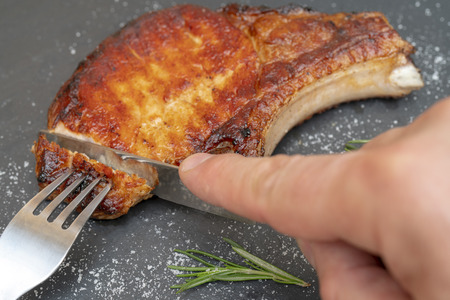 Grilled pork steak.の写真素材