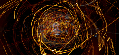 Line car headlights with long exposure. Abstract background.の写真素材