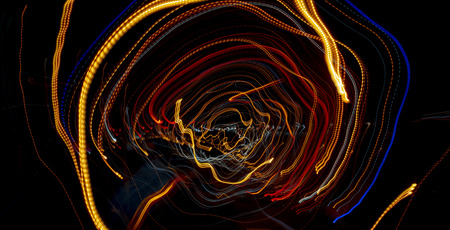Line car headlights with long exposure. Abstract background.の写真素材