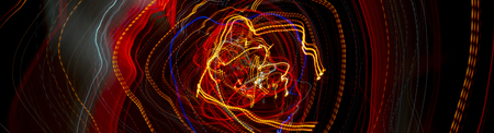 Line car headlights with long exposure. Abstract background.の写真素材