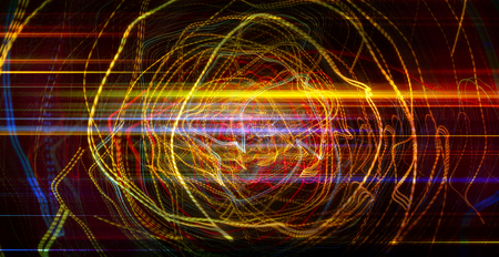 Line car headlights with long exposure. Abstract background.の写真素材