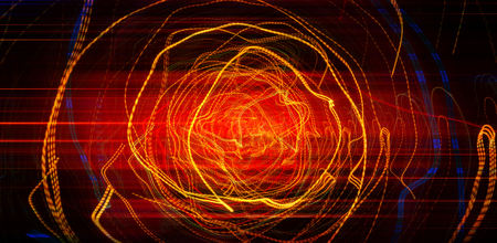 Line car headlights with long exposure. Abstract background.の写真素材
