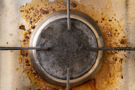 Old dirty gas stove.の写真素材