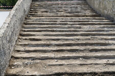 Repair of old concrete stairs.の写真素材