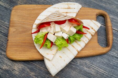 Vegetable roll for a healthy lifestyle.の写真素材