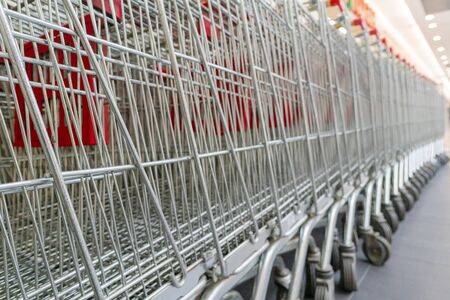 Trolley for transportation of products in a supermarket.の写真素材