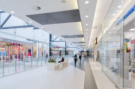 The interior of the supermarket. Modern store selling clothes.の写真素材