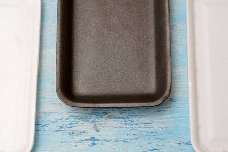 Styrofoam food tray for packaging and trade.の写真素材