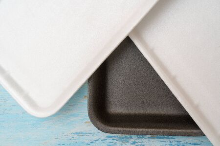Styrofoam food tray for packaging and trade.の写真素材