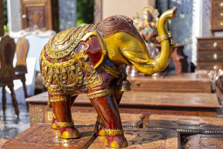 traditional souvenir from India is the figure of an elephant.の写真素材