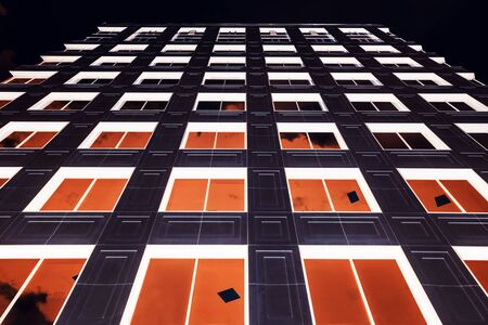 High-rise buildings of modern city. View from below.の写真素材
