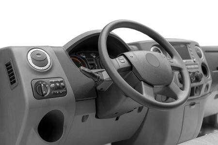 Dashboard of modern car. Steering wheel.の写真素材