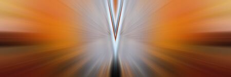 Orange and black dynamic lines of light. Light from central point. の写真素材