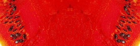 Red ripe watermelon. The texture of the pulp of watermelon.の写真素材