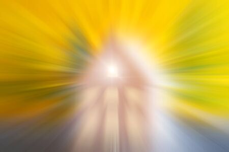 Dynamic yellow and red lines of light. Light from central point.の写真素材