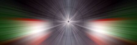 Dynamic white and red lines of light. Light from central point. の写真素材
