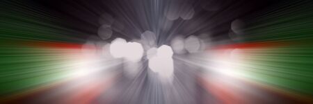 Dynamic white and red lines of light. Light from central point. の写真素材