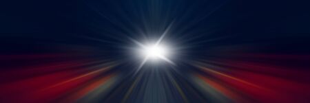 Dynamic white and red lines of light. Light from central point. の写真素材