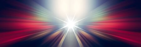 Dynamic white and red lines of light. Light from central point. の写真素材