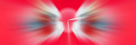 White Angel Wings. Dynamic red and white lines of light. Light from central point.の写真素材