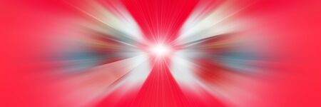 White Angel Wings. Dynamic red and white lines of light. Light from central point.の写真素材