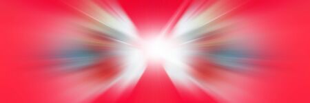White Angel Wings. Dynamic red and white lines of light. Light from central point.の写真素材