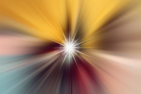 Dynamic yellow and red lines of light. Light from central point.の写真素材