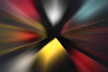 Dynamic yellow and red lines of light. Light from central point.の写真素材