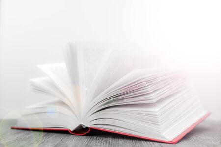 Big open book. Pages of a new book. Training and Education on the pages of books.の写真素材