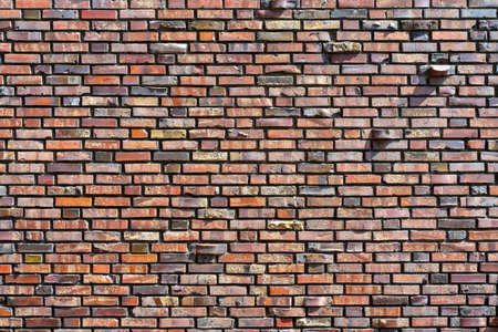 The background of the old red brick wall for design interior and various scenes or as a background...