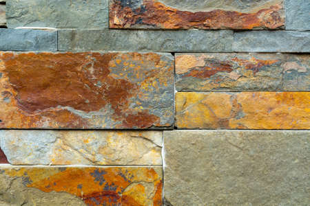 Yellow brick building wall. Interior of a modern loft. Background for design and interview...