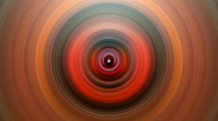 Abstract round orange background. Circles from the center point. Image of diverging circles. Rotation that creates circles.の写真素材