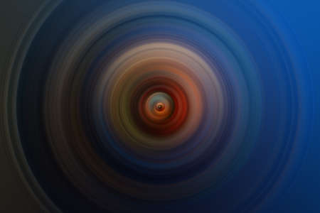 Abstract round darl blue background. Circles from the center point. Image of diverging circles. Rotation that creates circles.の写真素材