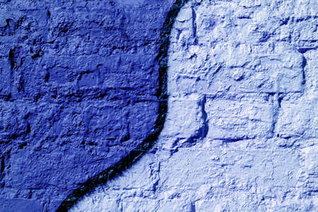 Brick wall painted blue. Background texture.の写真素材