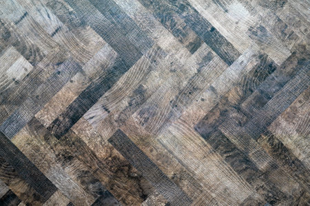 Wooden dark parquet floor. Abstract designer texture.の写真素材