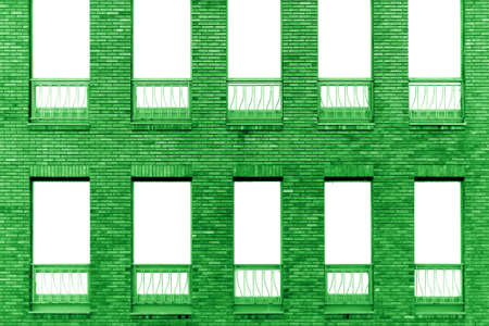 Green brick building wall. Interior of a modern loft. Background for designの写真素材