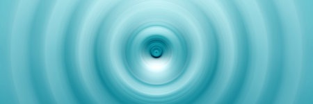 Abstract round blue background. Circles from the center point. Image of diverging circles. Rotation that creates circles.の写真素材