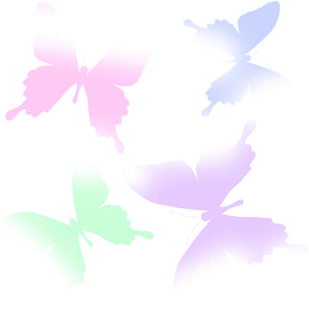 Seamless pattern of silhouettes of butterflies. Natural background of beautiful insects.の写真素材